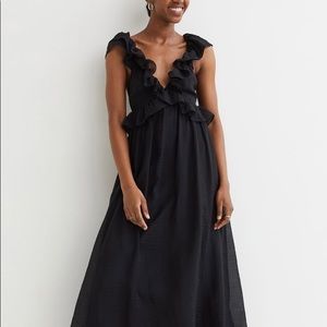 Black Ruffle Maxi Dress